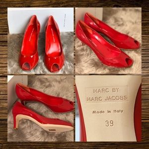 NIB Marc by Marc Jacobs Red Peep Toe Heels